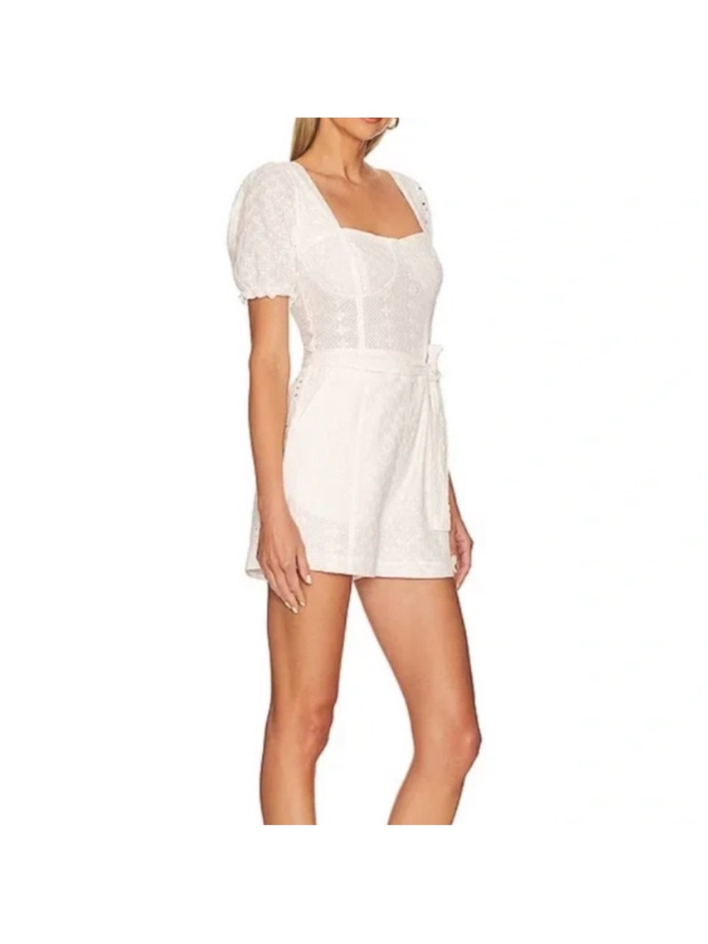 Blank NYC White Eyelet Puff Sleeve Romper - Picture 2 of 9
